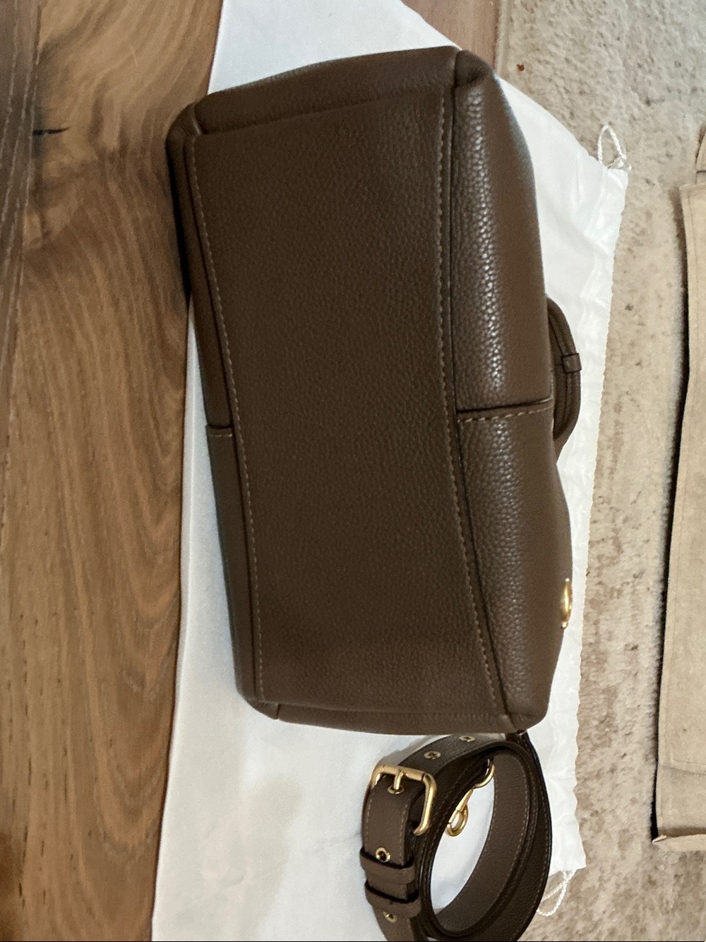 Coach Lana Shoulder Bag 23 in Brass/Dark Stone (style CM545) - Picture 3 of 6